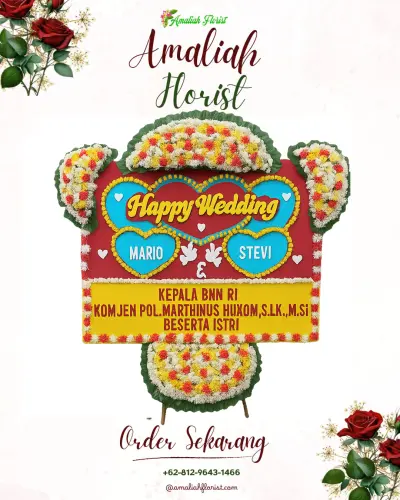 Karangan Papan Bunga Pernikahan di Mangkubumi